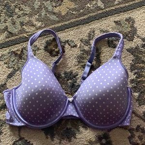 BALI Brassiere purple white polkadotted this is a 36C adjustable straps.